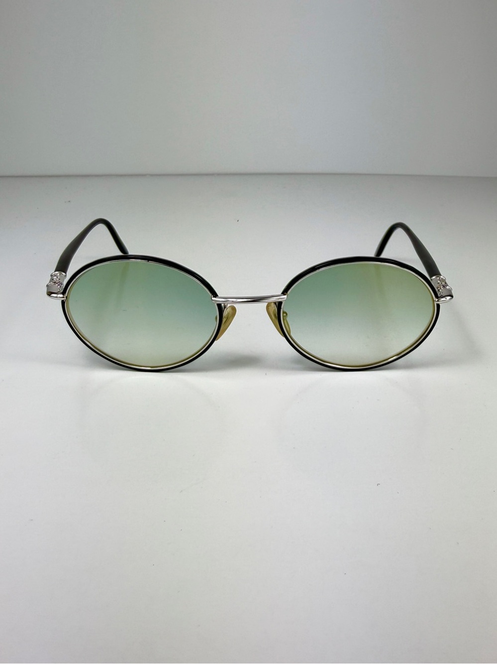 Vintage Christian Dior 2057 79D Sunglasses Custom Teal Mirror Oval Monsieur Set